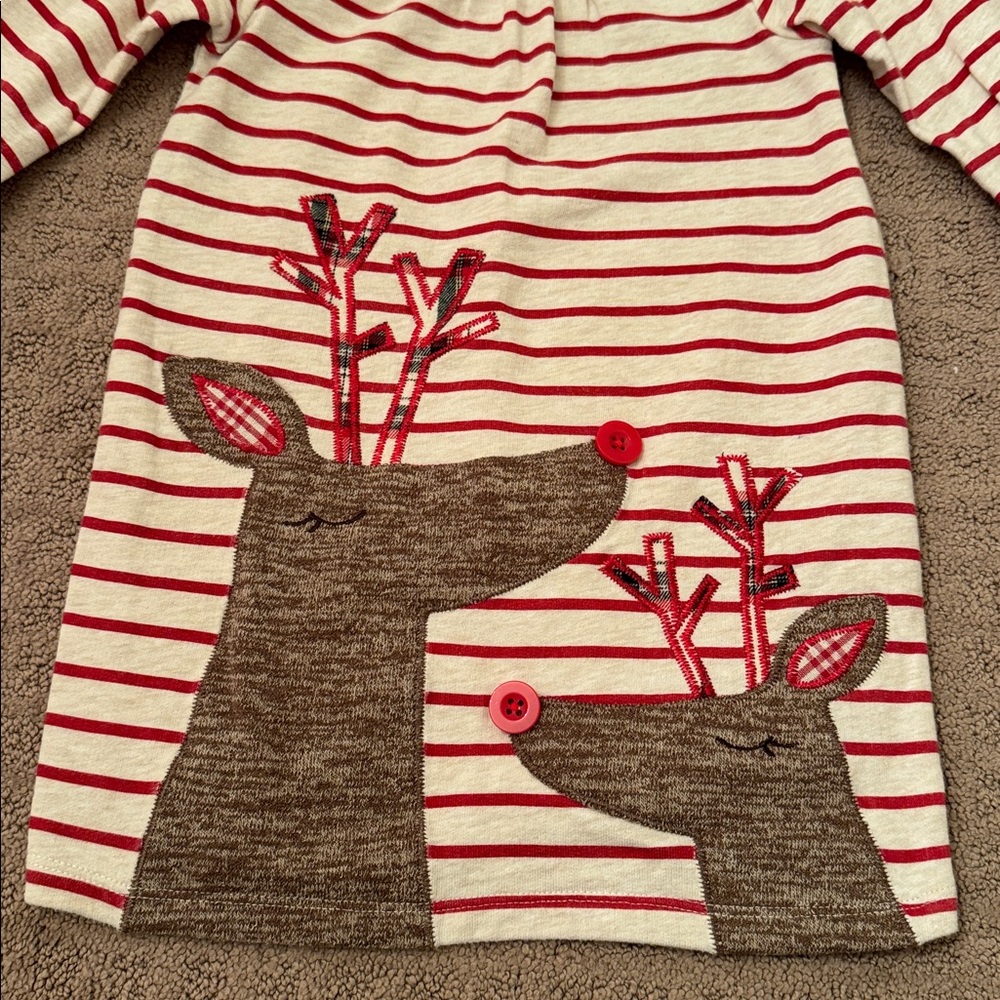 Mud Pie Christmas Deer Dress Size 3T - Picture 2 of 2